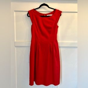🌶️ ModCloth, Sunny Girl Red Box-Pleated Midi Dress. Size Medium